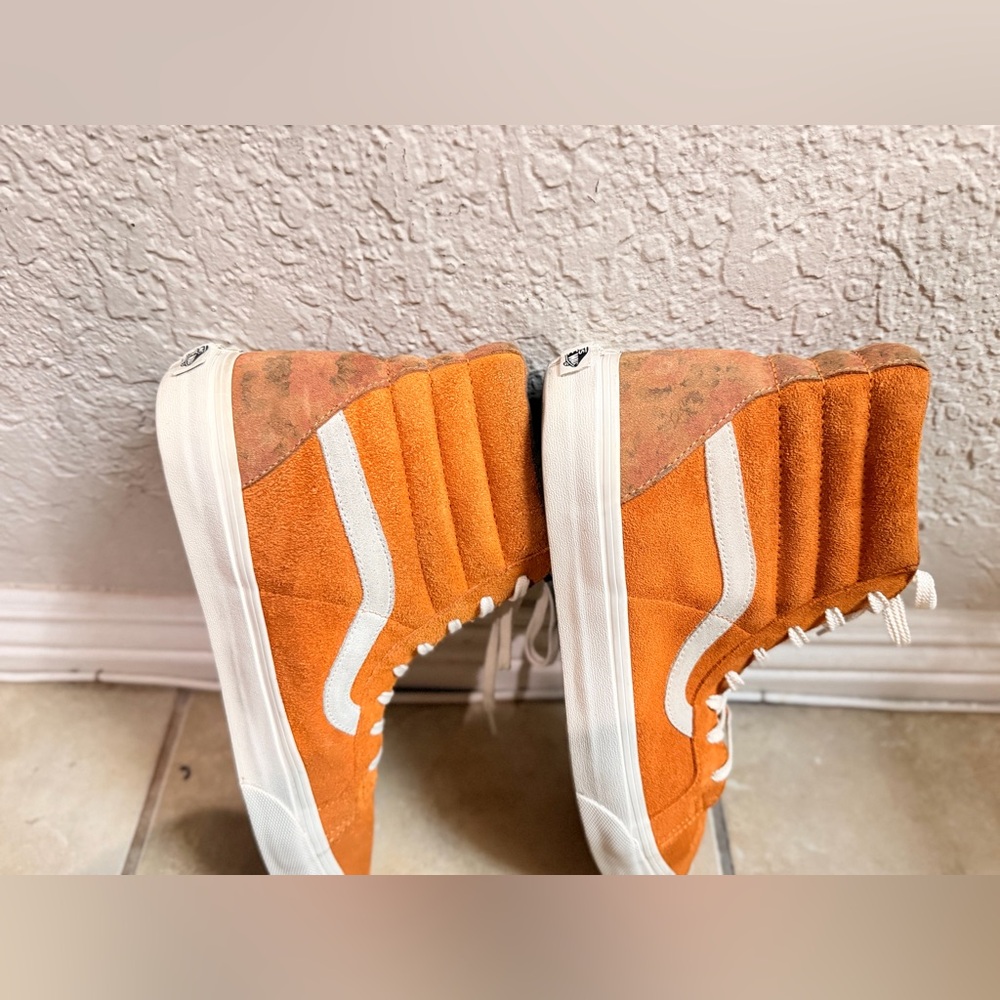 Vans Sk8-Hi 'Desert Sun' Orange White Suede Canvas Men's 10 skate - Picture 7 of 11